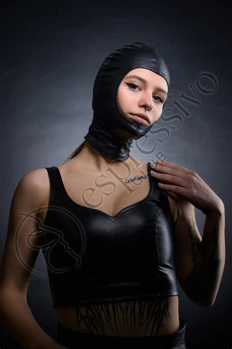 open face nun fetish bdsm hood from real leather espressivoclub