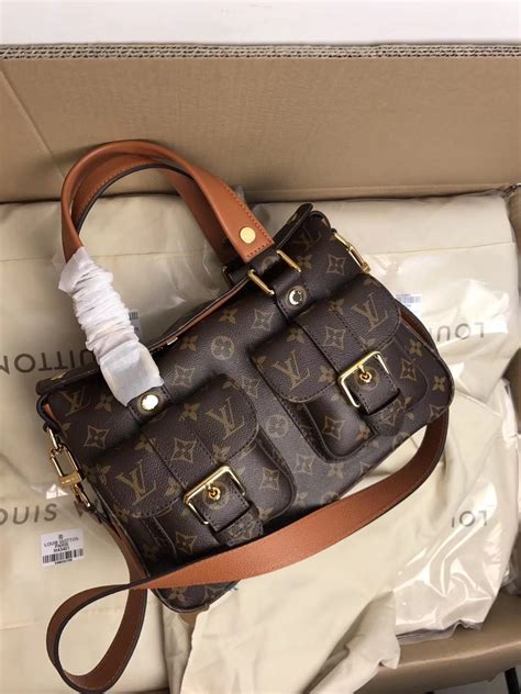 Louis Vuitton Woman Shoulder Bag Double Pockets Handbag Original