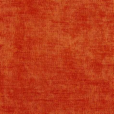 Solid Orange Or Persimmon Velvet Upholstery Fabric