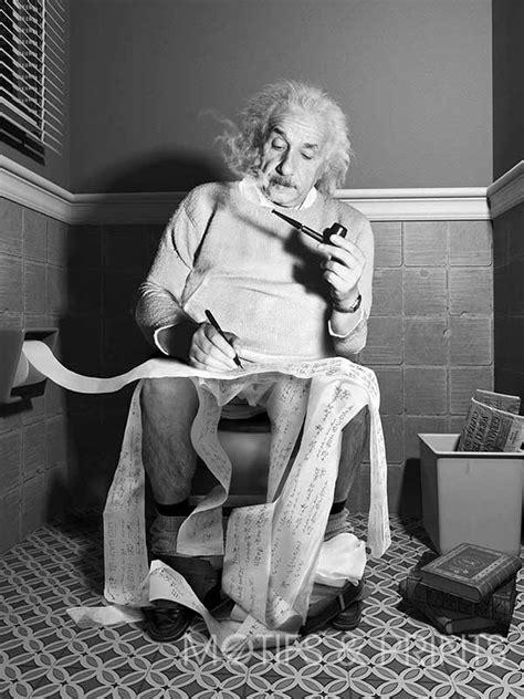 Albert Einstein On Toilet Motifs And Prints