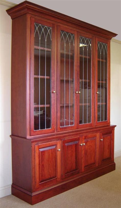 • library bookcase with doors in cherry x 2 library bookcase with doors in cherryabout the sauder palladia collection: Hand Made Cherry Bookcase W/ Leaded Glass Doors by Odhner ...