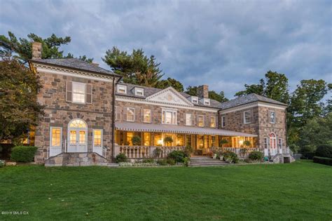 Elegant C1928 Georgian Stone Mansion On 34 Acres In Greenwich Cts