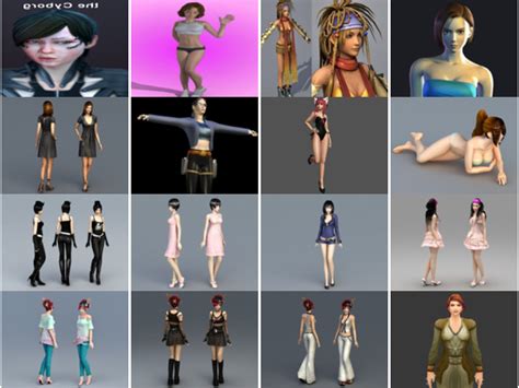 50 реалістичних жіночих персонажів безкоштовно 3ds Max Моделі Open3dmodel