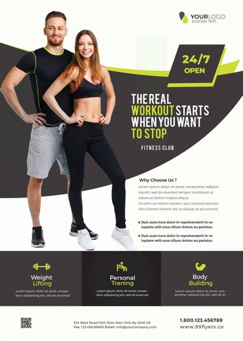 Gym And Fitness Free Psd Flyer Template Stockpsd Fitness Center Flyer