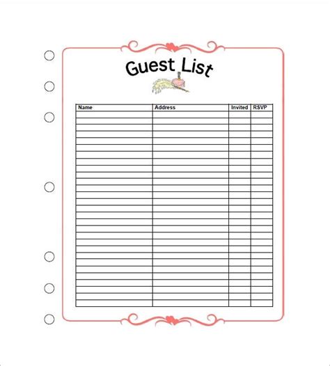 These templates can be as simple or as detailed as you like. Wedding Guest List Template - 10+ Free Word, Excel, PDF ...