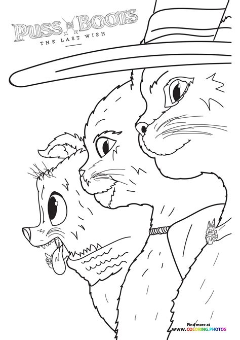 Puss in Boots The Last Wish - Coloring Pages for kids | 100% free prints