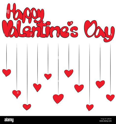 Happy Valentines Day Vector Illustration With Hearts For Background