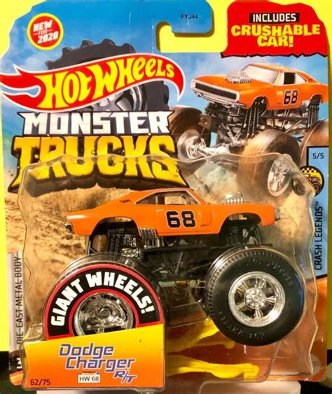 Hot Wheels Monster Trucks 70 Dodge Charger Rt Dukes Of Hazzard 2020