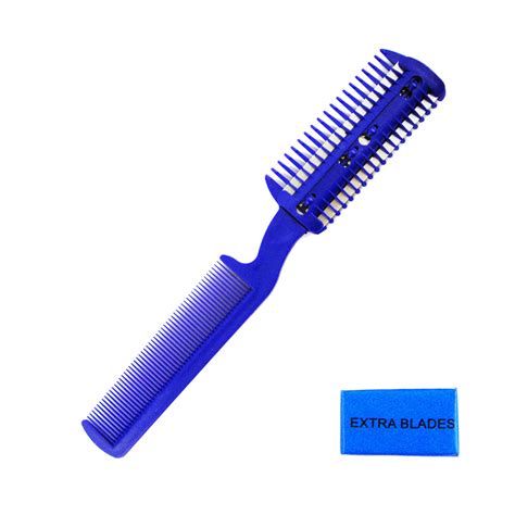Unisex Razor Comb Home Hair Cut Thinning Feathering Trimming W 6 Extra