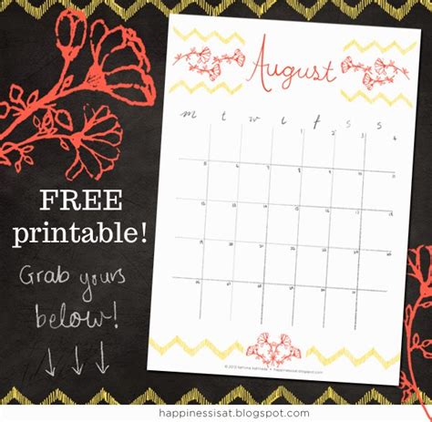 Free Printable Calendar August Printable World Holiday