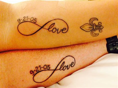 Our Couples Tattoo Infinity With Anniversary Date Couples Ring Tattoos