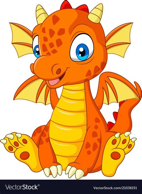Cartoon Young Dragon Sitting Download A Free Preview Or High Quality
