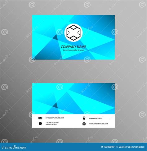 Set Of Business Card Design Pale Blue Color Contact Card For Company