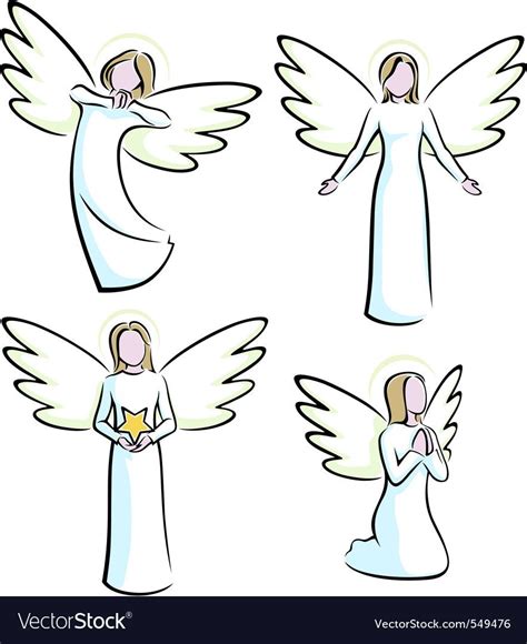 Angels Royalty Free Vector Image Vectorstock Angel Illustration
