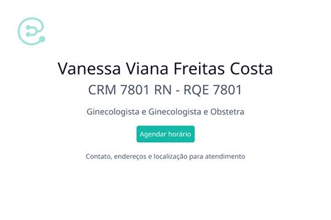 Vanessa Viana Freitas Costa Especialista Ginecologista Em Natal RN