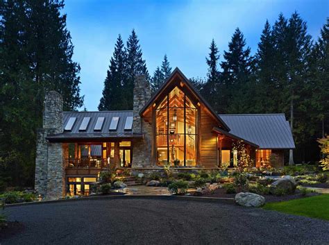 Rustic Contemporary Home Nestled In Secluded Forests Of Washington