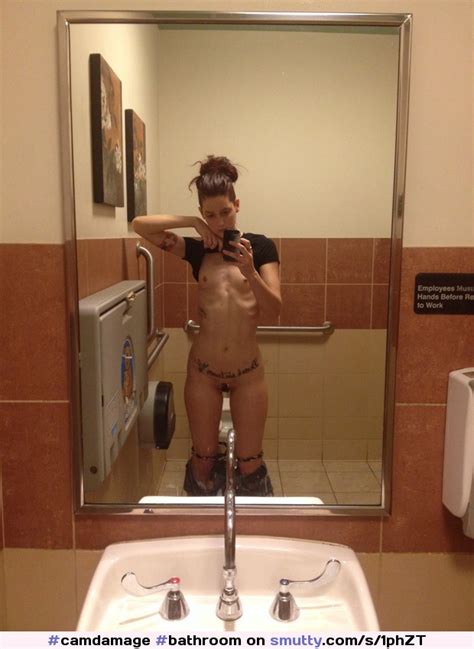 Camdamage Bathroom Pantiesdown PantsDown Selfie Tits Tattooed