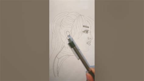 Easy Drawing Tutorial How To Draw Cute Face Side View Pencil