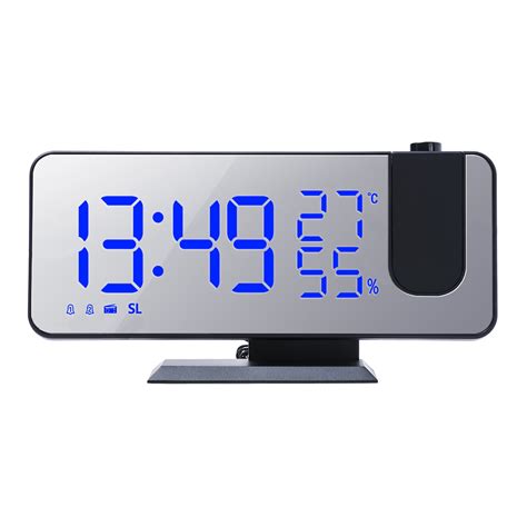Digital Projection Alarm Clock With Mirror Surface 4 In 1 180 Degree