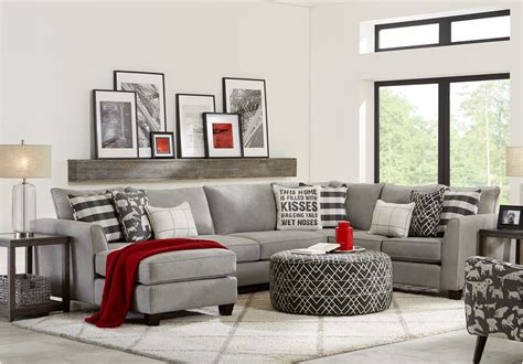 Barkley Heights Gray 3 Pc Sectional Gray Sectional Living Room