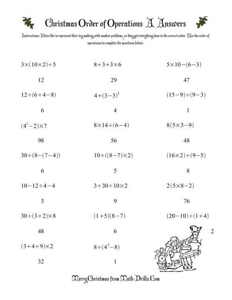 Order Of Operations Free Printable Worksheets With Answers Olivia