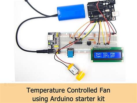 Temperature Controlled Fan Using Arduino Starter Kit