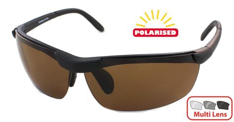 Evolution Ocean 3 Black Polarised 3 Lens Set Sunglasses For Sport