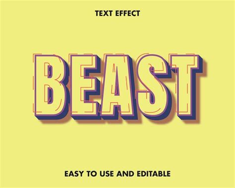 Premium Vector Text Effect Beast Editable Font Style