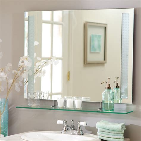 Chrome Bathroom Mirror With Shelf Online Shopping Bedding