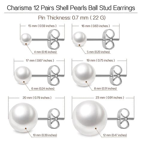Charisma 4 12mm Composite Pearl Earrings Round Ball Pearls Stud