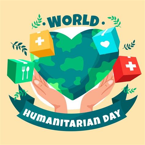 free vector world humanitarian day with planet