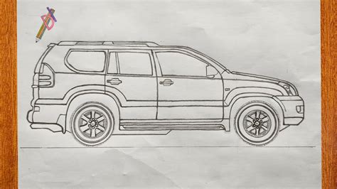 How To Draw Toyota Land Cruiser Prado Car Drawing Step By Step