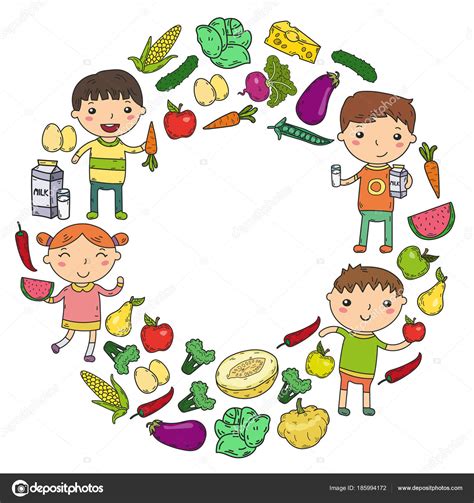 Sintético 97 Imagen Dibujos De Alimentos Saludables Para Niños Mirada