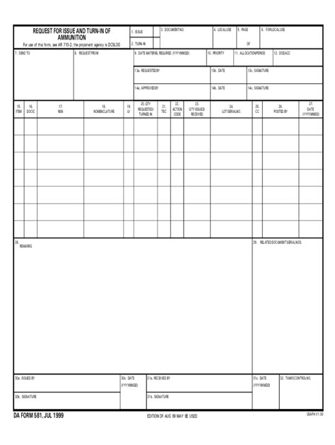 Da Form 581 Fill Online Printable Fillable Blank Pdffiller