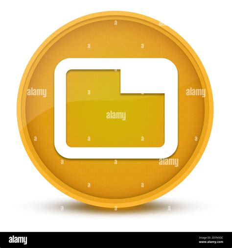 Tab Luxurious Glossy Yellow Round Button Abstract Illustration Stock