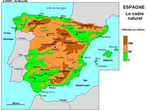 Lespagne La Situation Géographique Espagnole Et Son Relief