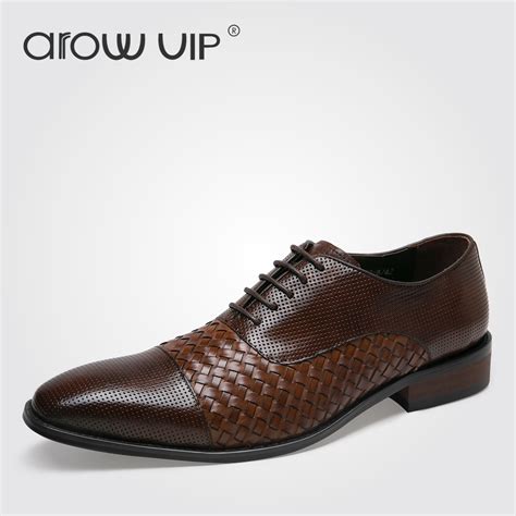 Arow Vip Brand Fashion Leather Men Dress Shoes High Quality Genuine