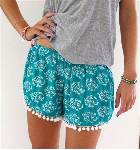 trendy popular casual summery feminine shorts w pom pom fringe 20 styles hot shorts hot pants