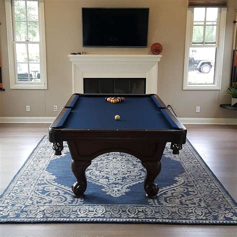 Stunning 8 Foot World Of Leisure Pool Table With Navy Blue Felt