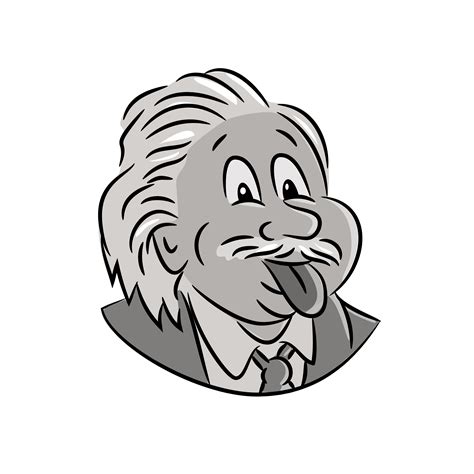 Albert Einstein Sacando La Lengua Dibujos Animados 1917832 Vector En