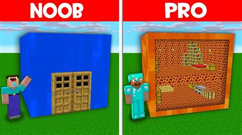 Minecraft Noob Vs Pro Noob Build This Secret House In One Block Of
