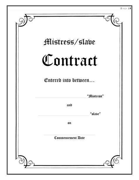 Mistressslave Contract