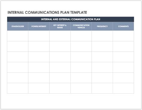 Communication Plan Template Communication Plan Dom Live Net