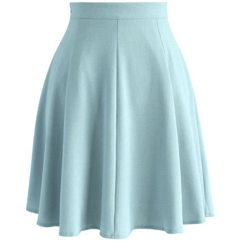 Chicwish Closet Essential A Line Skirt In Pastel Blue 42 Liked On