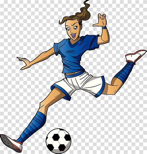 Woman Playing Soccer Illustration Football Player Cartoon