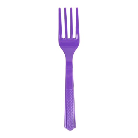 Plastic Forks Neon Purple 24ct