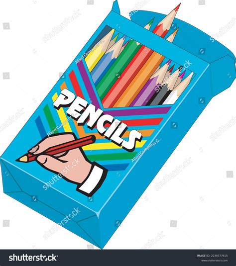 Box Colored Pencils Vector Illustration Stock Vector Royalty Free