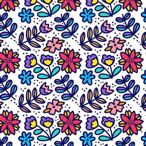 Free Vector Colorful Ditsy Floral Print Background