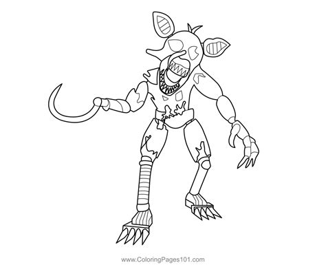 Grimm Foxy Fnaf Coloring Page For Kids Free Five Nights At Freddys