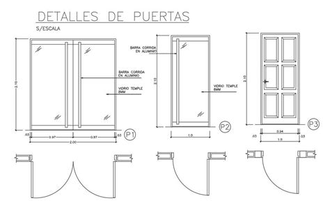 2000x2100mm Double Door Plan Is Given In This Autocad Drawing Model